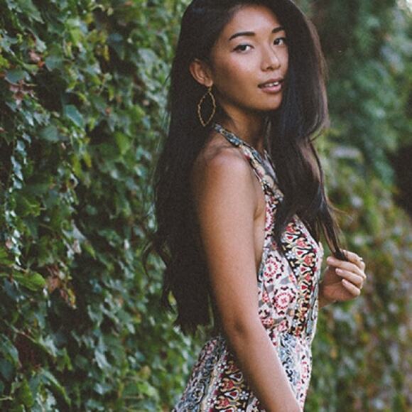 RAGA Mixed Print Halter Backless Jumpsuit Size Small Urban Outfitters - Picture 5 of 8